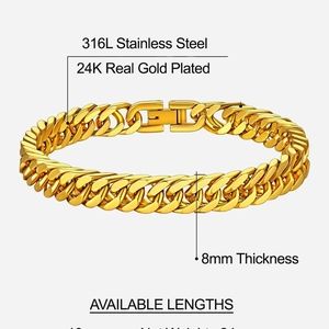 Glamon 24K high quality Gold Plated bracelet for mens and women